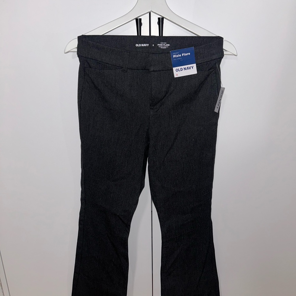 Old Navy Charcoal Pixie Flare Trousers
